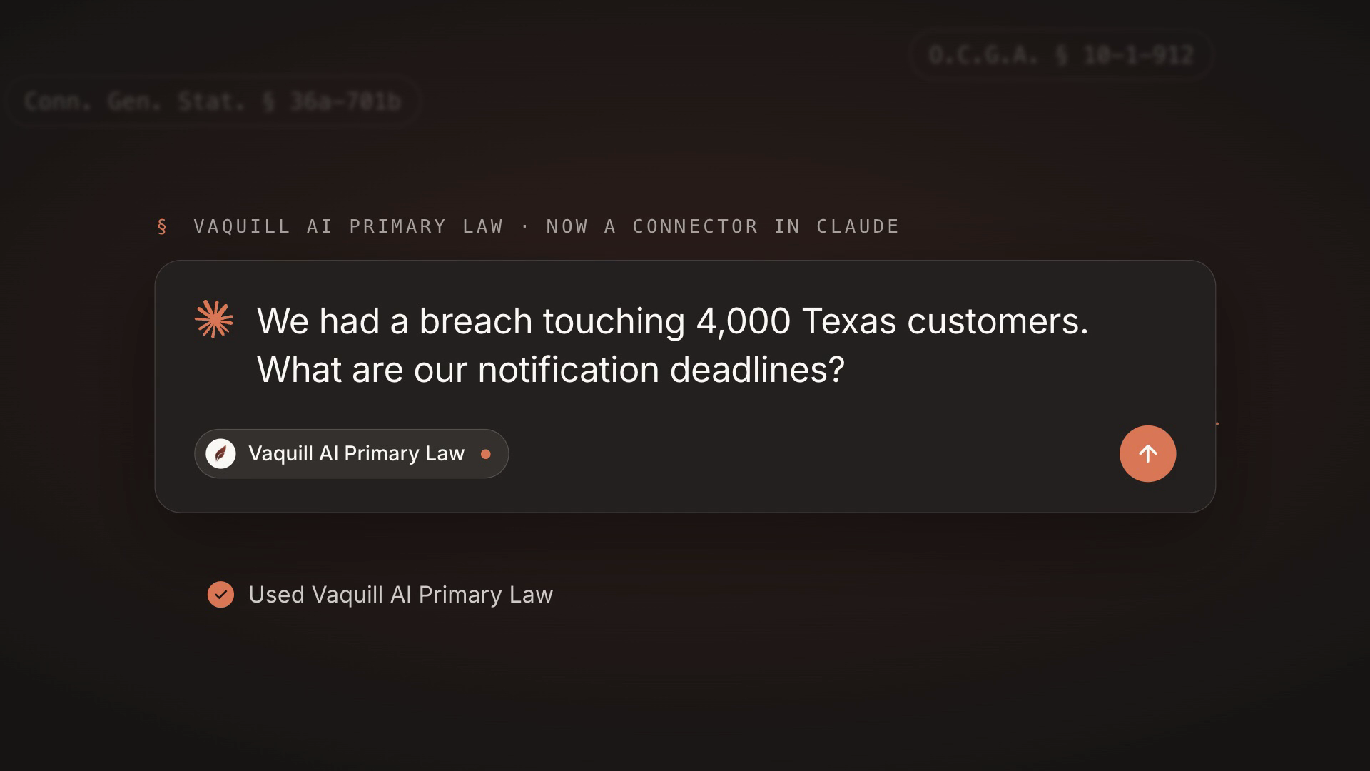 Vaquill AI Primary Law. screenshot