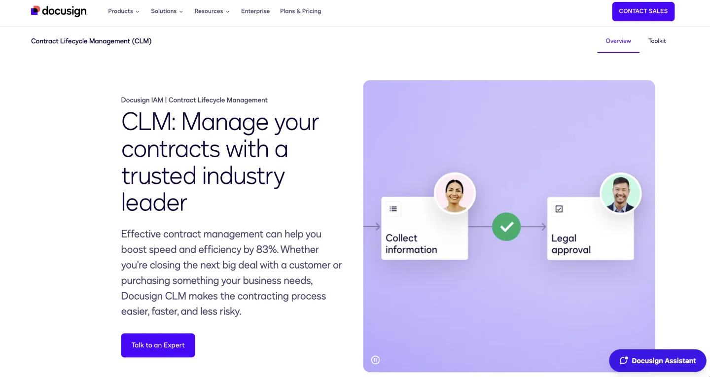 DocuSign CLM product screenshot