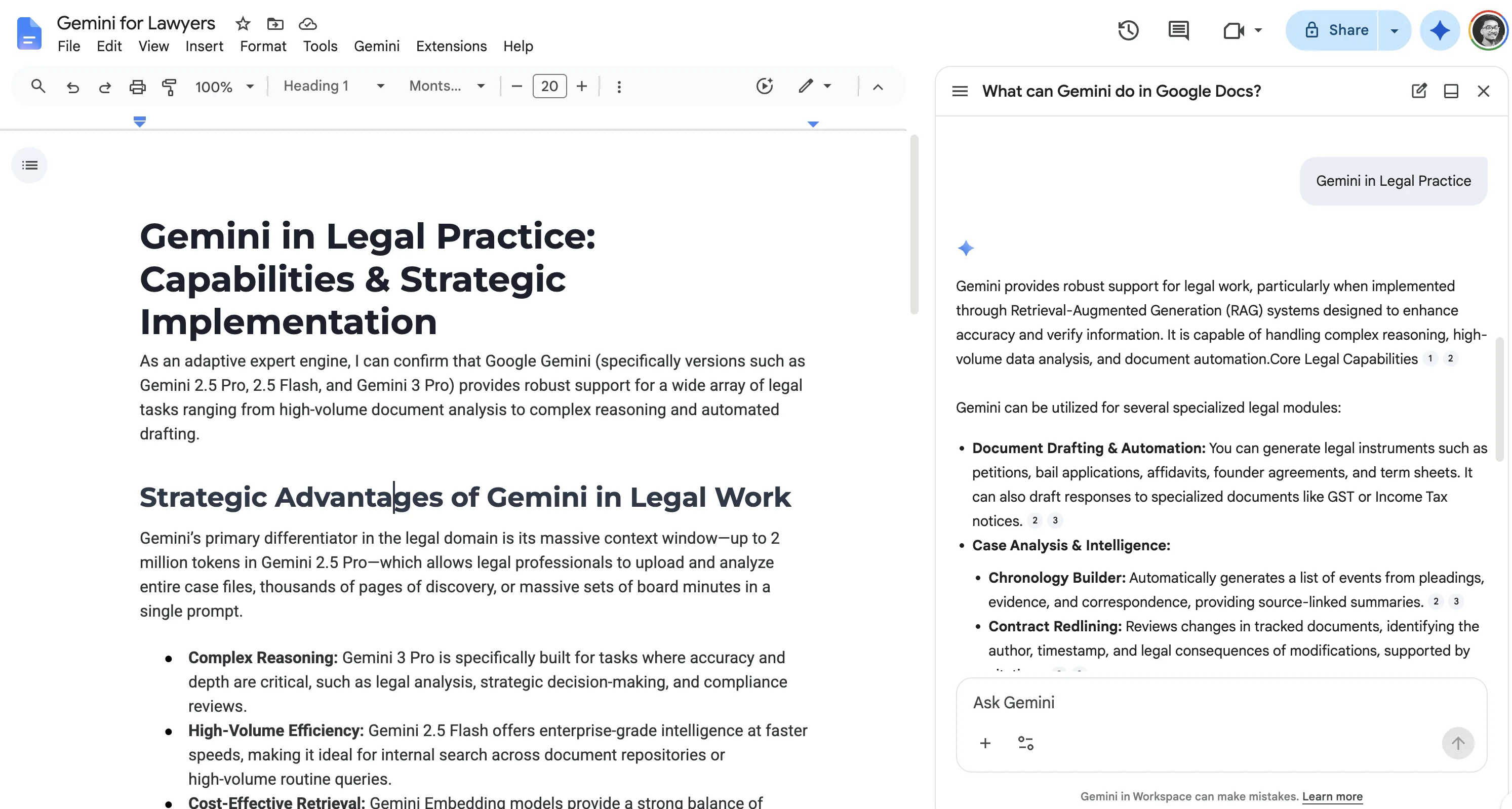 Gemini in Google Docs