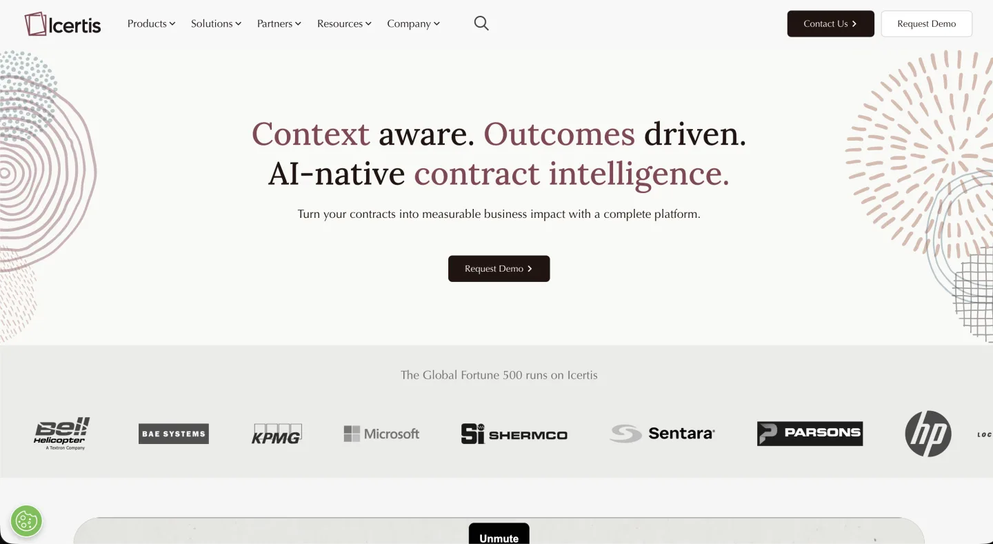 Icertis product screenshot