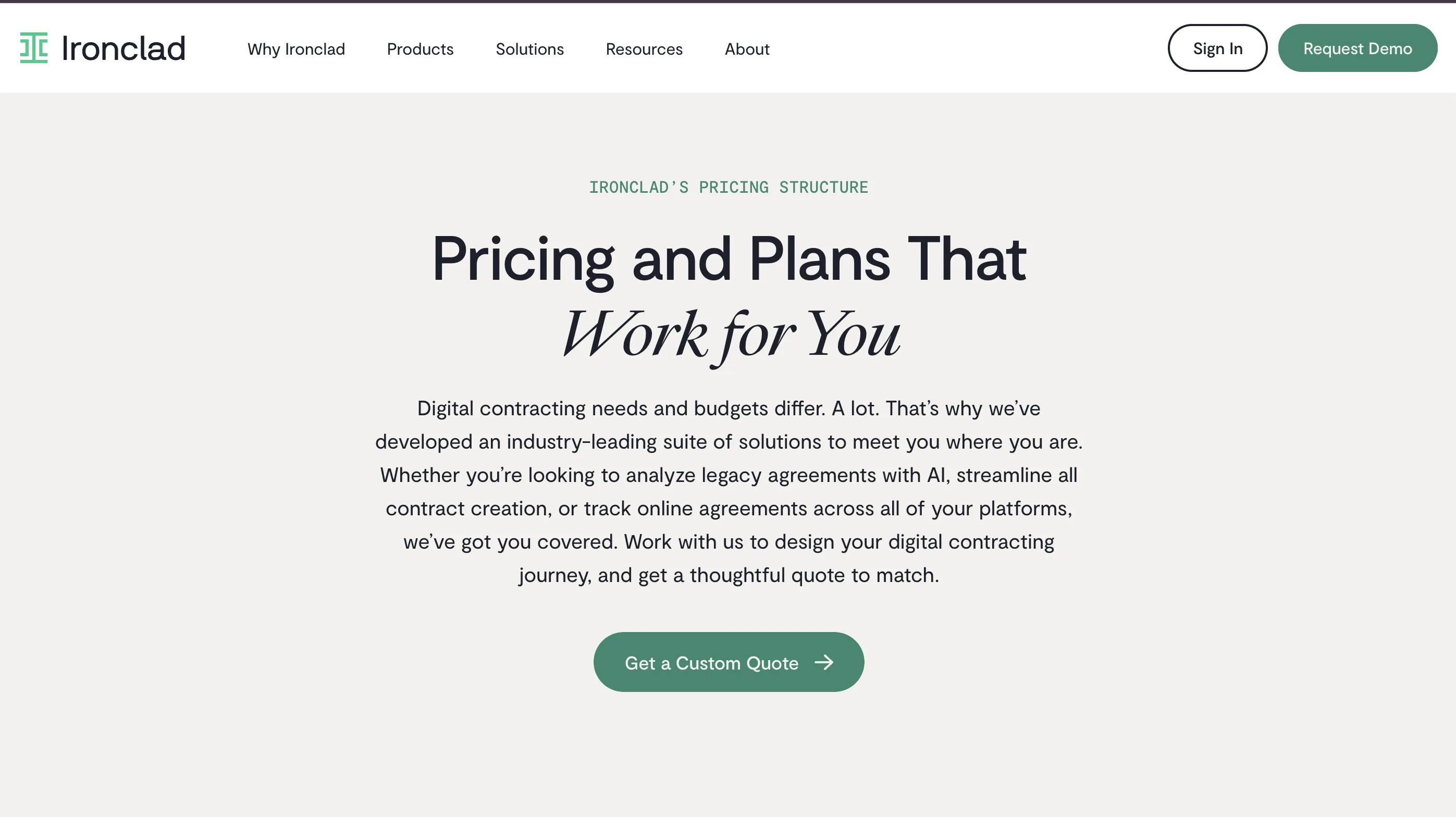 Ironclad pricing