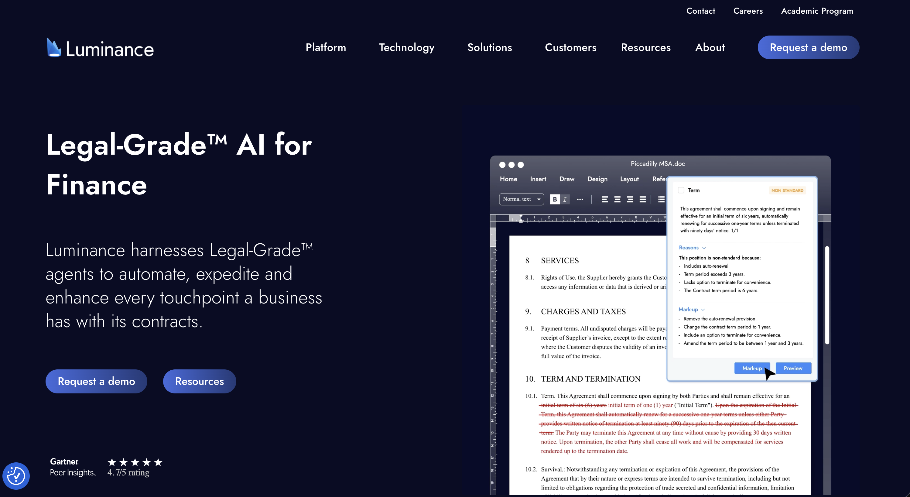 Luminance enterprise AI contract platform