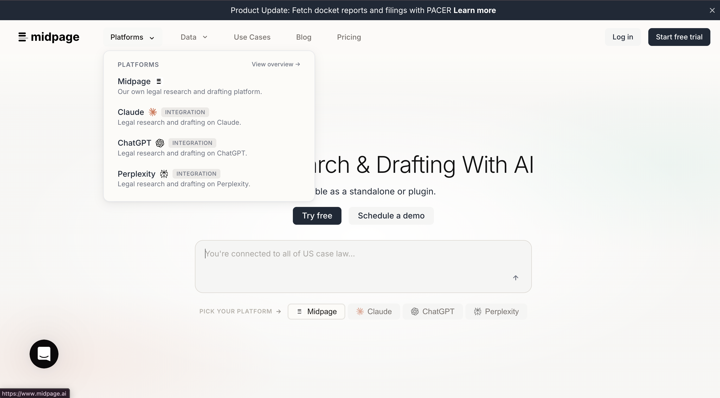 Midpage AI legal research with citator