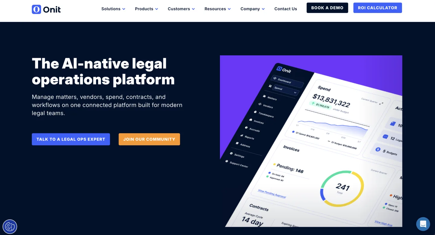 Onit product screenshot