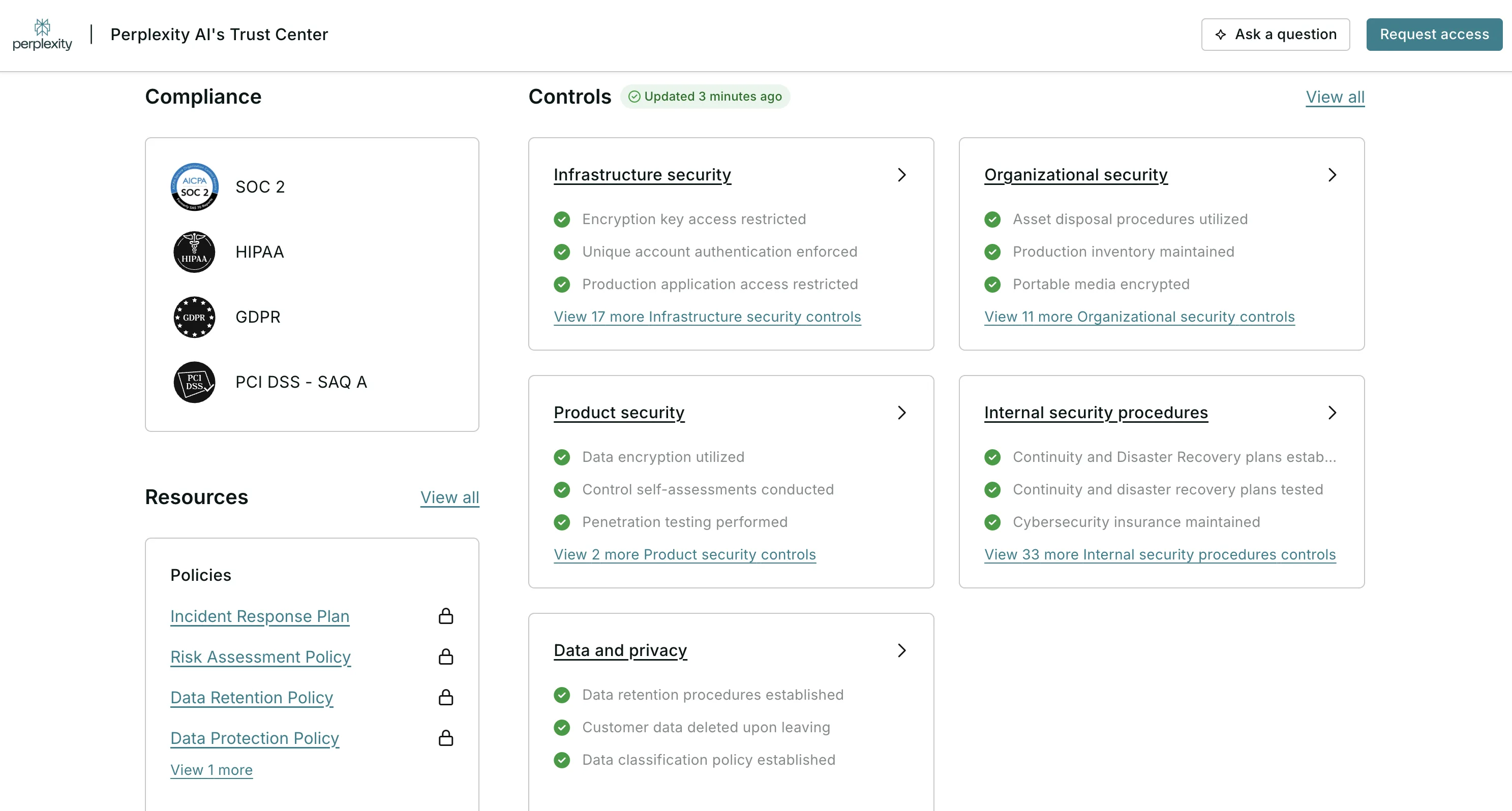 Perplexity Enterprise security