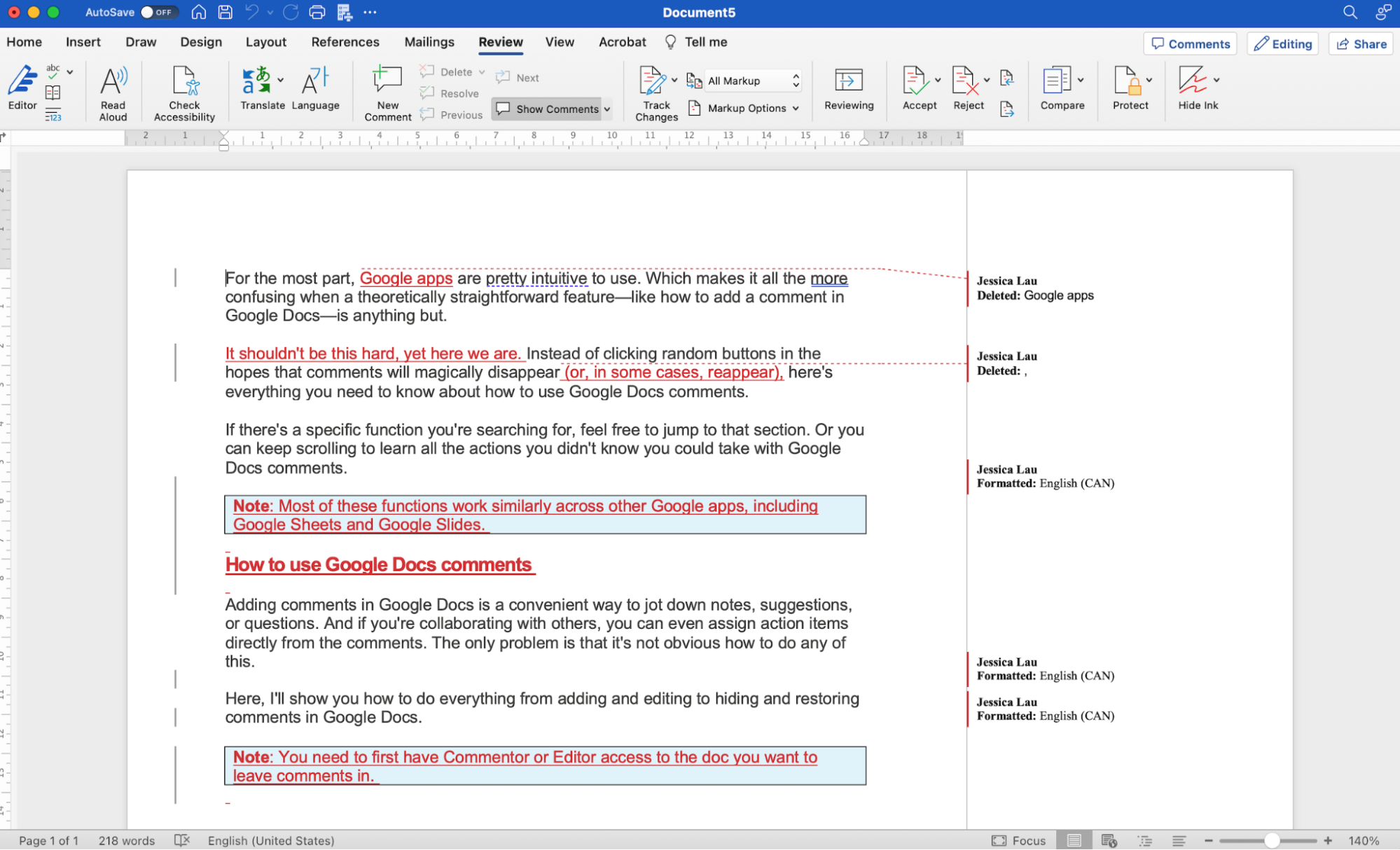 Microsoft Word compare documents