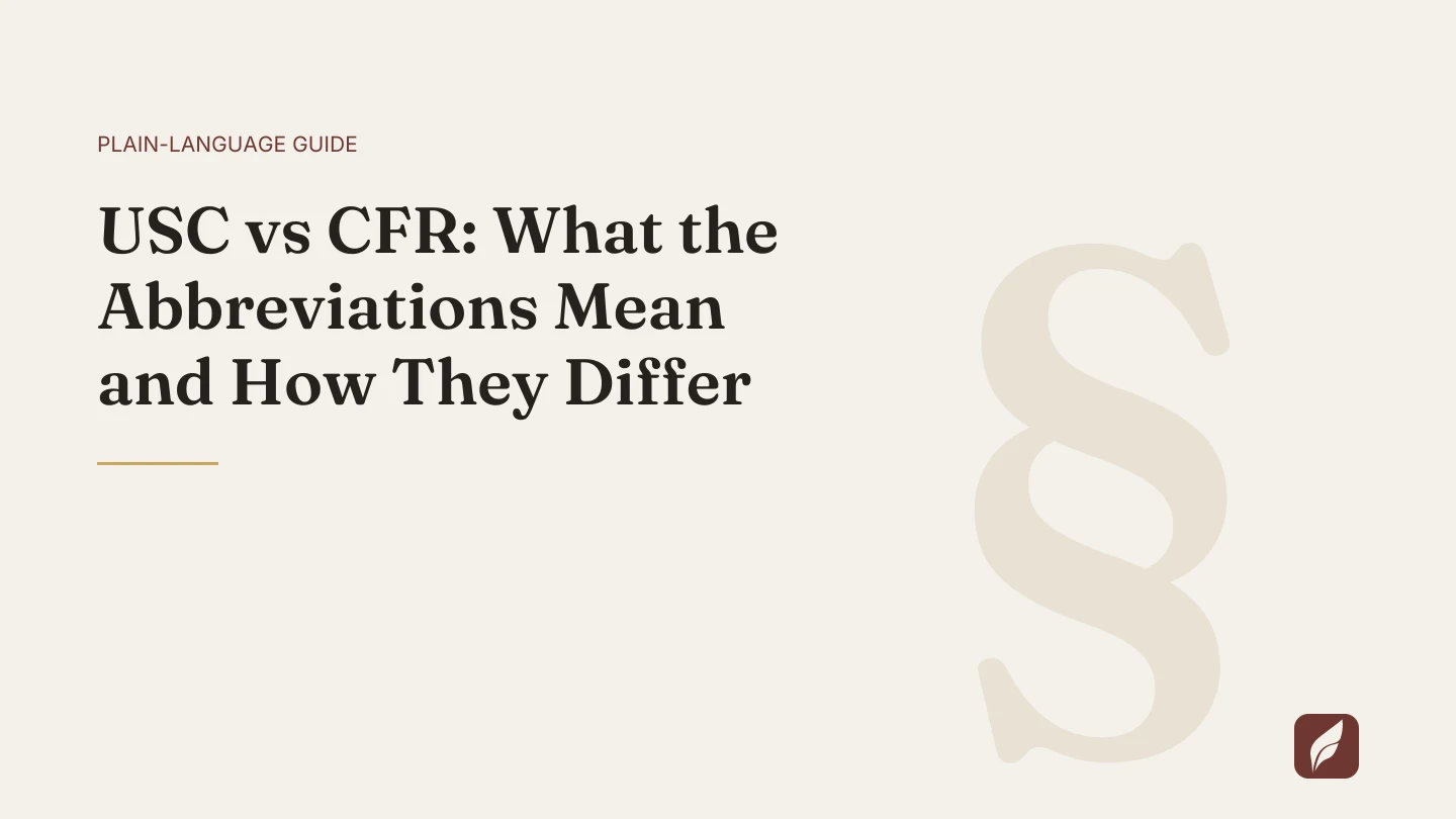 USC vs CFR: What the Abbreviations Mean and How They Differ