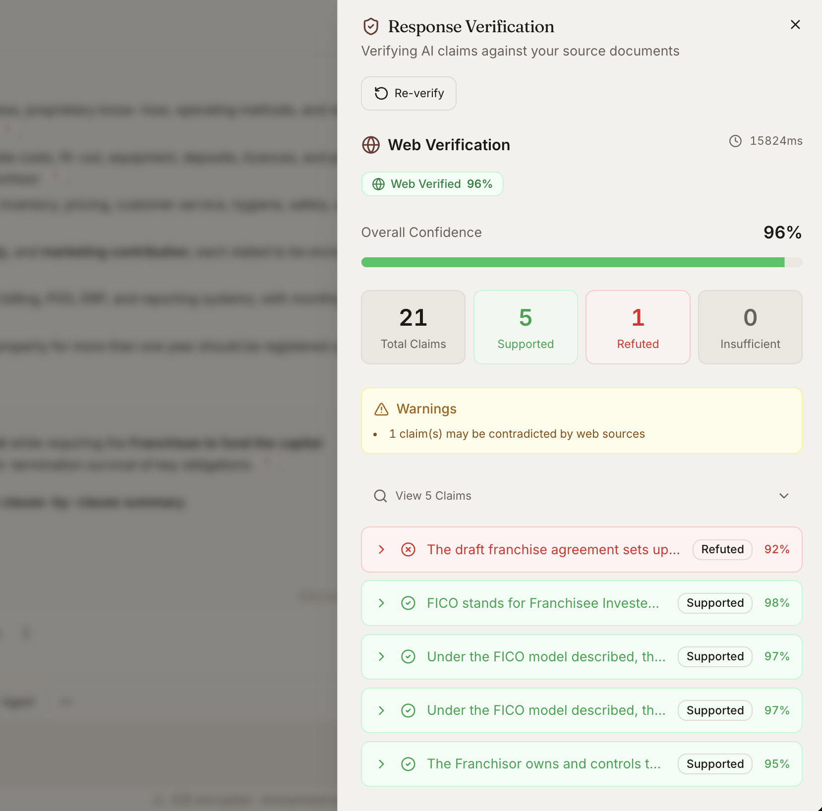 Vaquill AI verification layer on legal answers